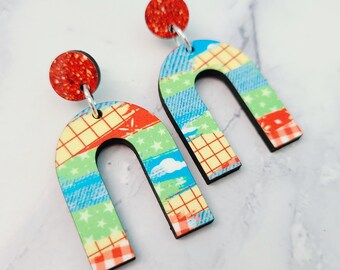 Toy Story Inspired Wood Earrings: Rodeo Roundup Design