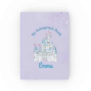 Disney Inspired Autograph Book, Cinderella Castle Journal, Vacation Memory Book, Hard Backed Diary, Signature Keepsake Album