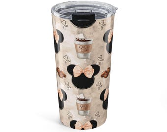 Minnie Coffee Lover Becher, Disney inspiriertes Trinkgeschirr, niedlicher Reisebecher, Geschenk für sie, Kaffeebecher mit Deckel, Kaffeezubehör