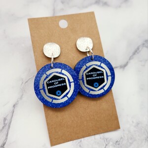 Disney Inspired Earrings / Carousel of Progress Inspired Earrings / Great Big Beautiful Tomorrow / Lightweight Wood Earrings / Gift Under 15