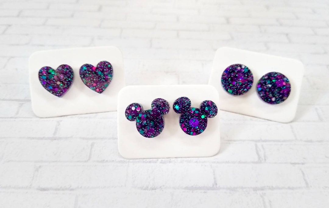 Mermaid Glitter Earrings / Disney Inspired Earrings / Mickey - Etsy
