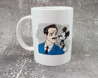 Walt and Mickey Mug / Partners Statue / Disney Inspired Coffee Mug / Dishwasher Safe Mug / Gifts Under 25 / Mug For Cocoa / Gifts For Him