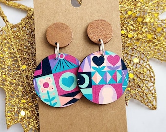 Small World Inspired Earrings /Disney Inspired Earrings / Fantasyland Attraction Earrings / Lightweight Wood Earrings / Gift For Her