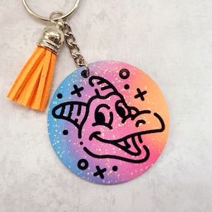 Figment Inspired Keychain / Imagination Pavillion / Epcot Inspired Keychain / One Little Spark / Gift Under 15 / Disney Inspired Keychain
