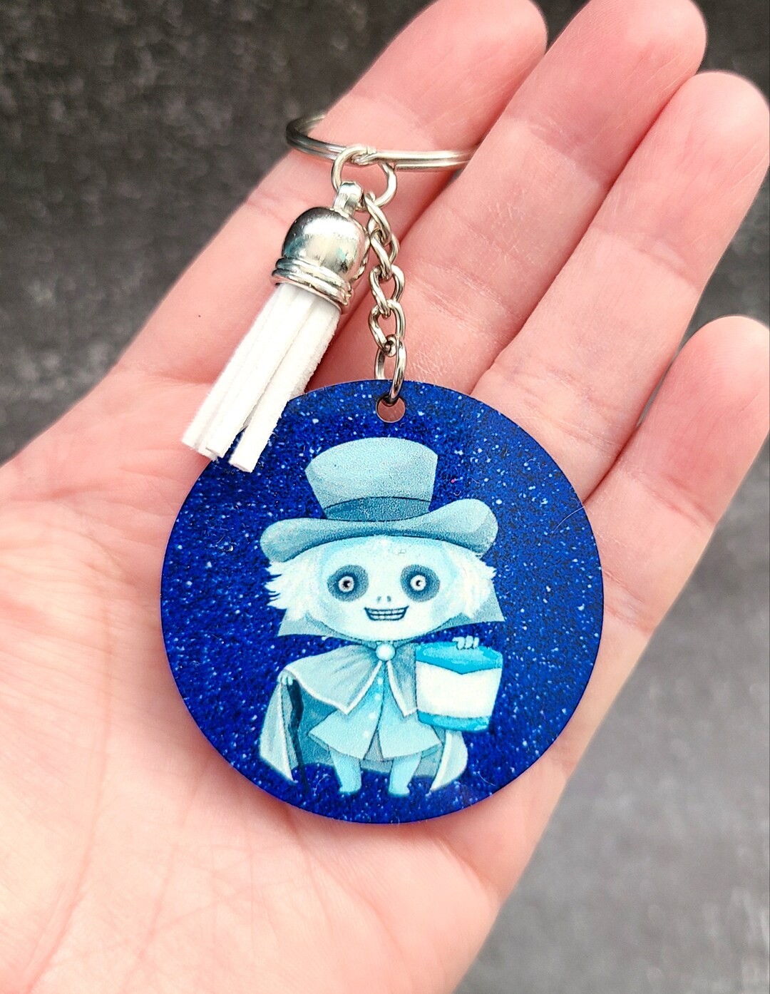 Haunted Mansion Hatbox Ghost Inspired Keychain / Disney Inspired
