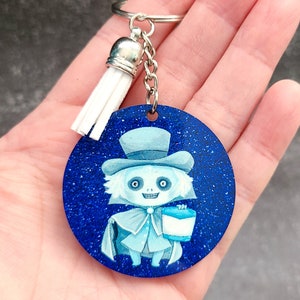 Haunted Mansion Hatbox Ghost Inspired Keychain / Disney Inspired Keychain / Bag Charm / Hitchhiking Ghosts / Gift For Her Under 15