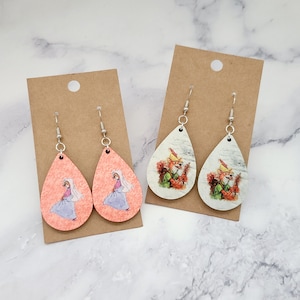 Robin Hood Earrings / Disney Inspired Earrings / Wood Earrings / Gifts Under 15 / Robin Hood and Little John / Oo De Lally / Lightweight