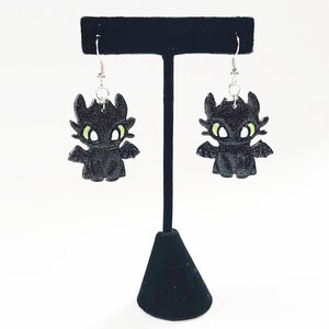 Toothless Inspired Dragon Earrings / Clay Dragon Earrings For Vacation / Lightweight Earrings / Gift For Her image 5