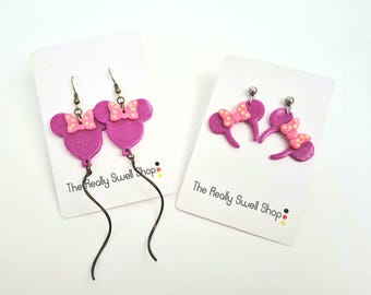 Mickey Balloon Earrings / Cute Mickey Earrings / Parks Earrings / Glitter Resin Jewelry / Gift For Her / Main St USA /