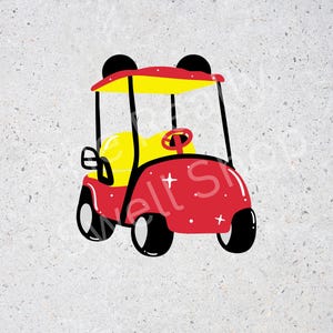 Fichier PNG de voiturette de golf Mickey / Magical Camping Png / Sublimation Design / Scrapbooking numérique / Wilderness Camping Vacation Png