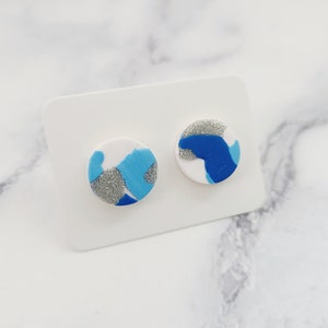 Polymer Clay Earrings / Disney Inspired Earrings / Princess Earrings / Blue and Silver / Lightweight Vacation Earrings / Gift Under 15