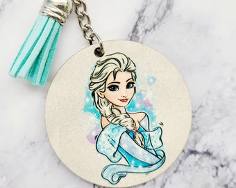 Frozen Keychain / Elsa Keychain / Disney Inspired Keychain / Bag Charm / Purse Charm / Luggage Tag / Gift For Her Under 15