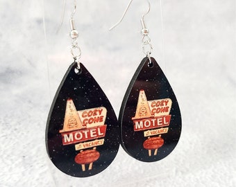 Cozy Cone Motel Earrings / Disney Inspired Earrings / Cars Land Earrings / Lightning McQueen Inspired / Vacation Earrings / Gift Under 15