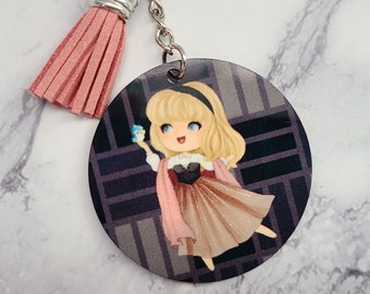 Sleeping Beauty Keychain / Princess Keychain / Disney Inspired Keychain / Bag Charm / Purse Charm / Gift For Her Under 15