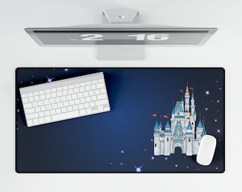 Dreamy Disney Inspired Cinderella Castle Desk Mat, Mouse Pad, Office Accessories, Magical Princess Gift, Fairytale Stationery