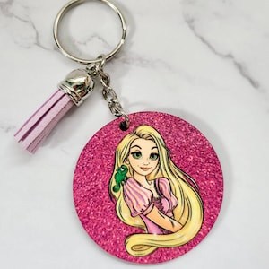 Rapunzel Inspired Keychain / Tangled Inspired Keychain / Bag Charm / Disney Inspired Purse Charm / Gift Under 15 / Gift For Her /