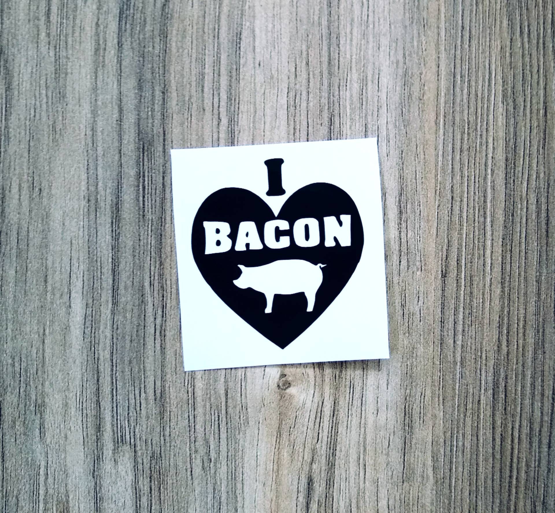 I Love Bacon Decal / Enjoy Bacon Sticker / Tumbler Decal / Etsy