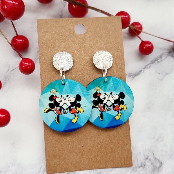 Disney Inspired Earrings / Mickey and Minnie Inspired Earrings / Runaway Railway / Wood Earrings / Lightweight / Handmade Jewelry /