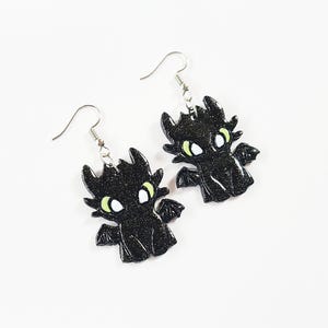 Toothless Inspired Dragon Earrings / Clay Dragon Earrings For Vacation / Lightweight Earrings / Gift For Her