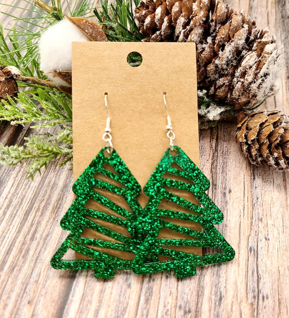 Christmas Tree Glitter Earrings Christmas Tree Glitter Earrings