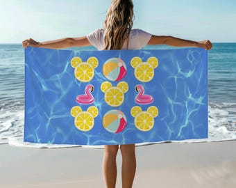 Toalla de playa Mickey Pool Party: divertida toalla de verano, regalo para amantes de Disney, accesorio de playa, imprescindible para la piscina, decoración de Mickey Mouse