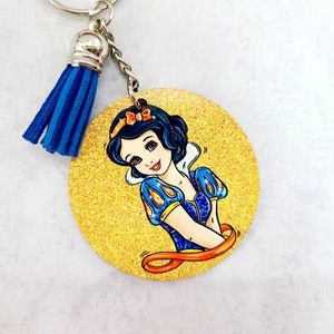 Snow White Keychain / Disney Inspired Keychain / Princess Keychain / Purse Charm / Bag Charm/ Snow White Gift / Gift For Her / Novelty Gift
