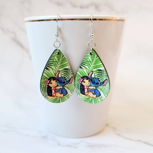 Faux Leather Tropical Earrings | Sunset Palm Tree Dangle Earrings | Lightweight & Hypoallergenic For Women