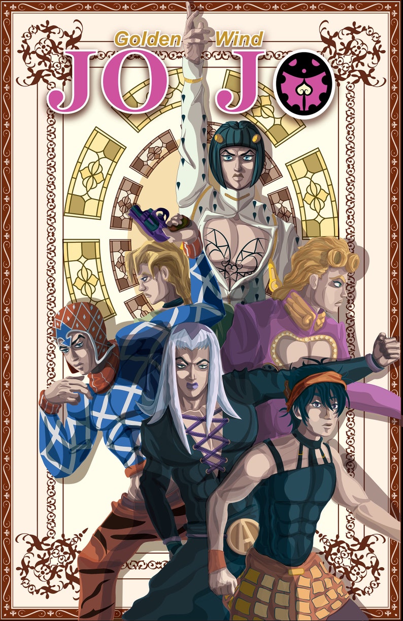 Jojo Golden Wind Poster Etsy