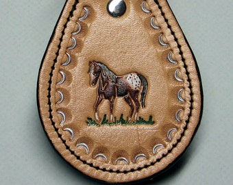 Appaloosa Horse Leather Key Fob