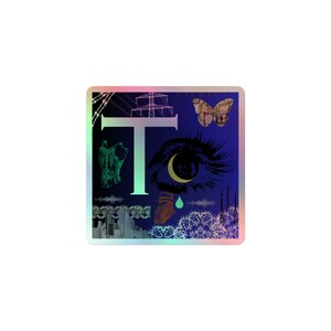 Holographischer Sticker TI hochwertiger Aufkleber für Laptop Notebook Journal Handy Schutz holographisch glänzend funkelnd tau tao