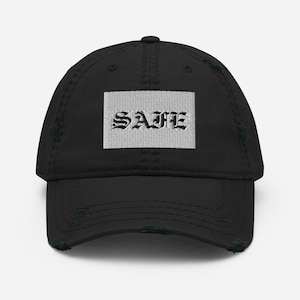 Distressed embroidered baseball cap SAFE dad hat summer hat baseball hat protective summer cap all seasons unisex hat classic baseball hat