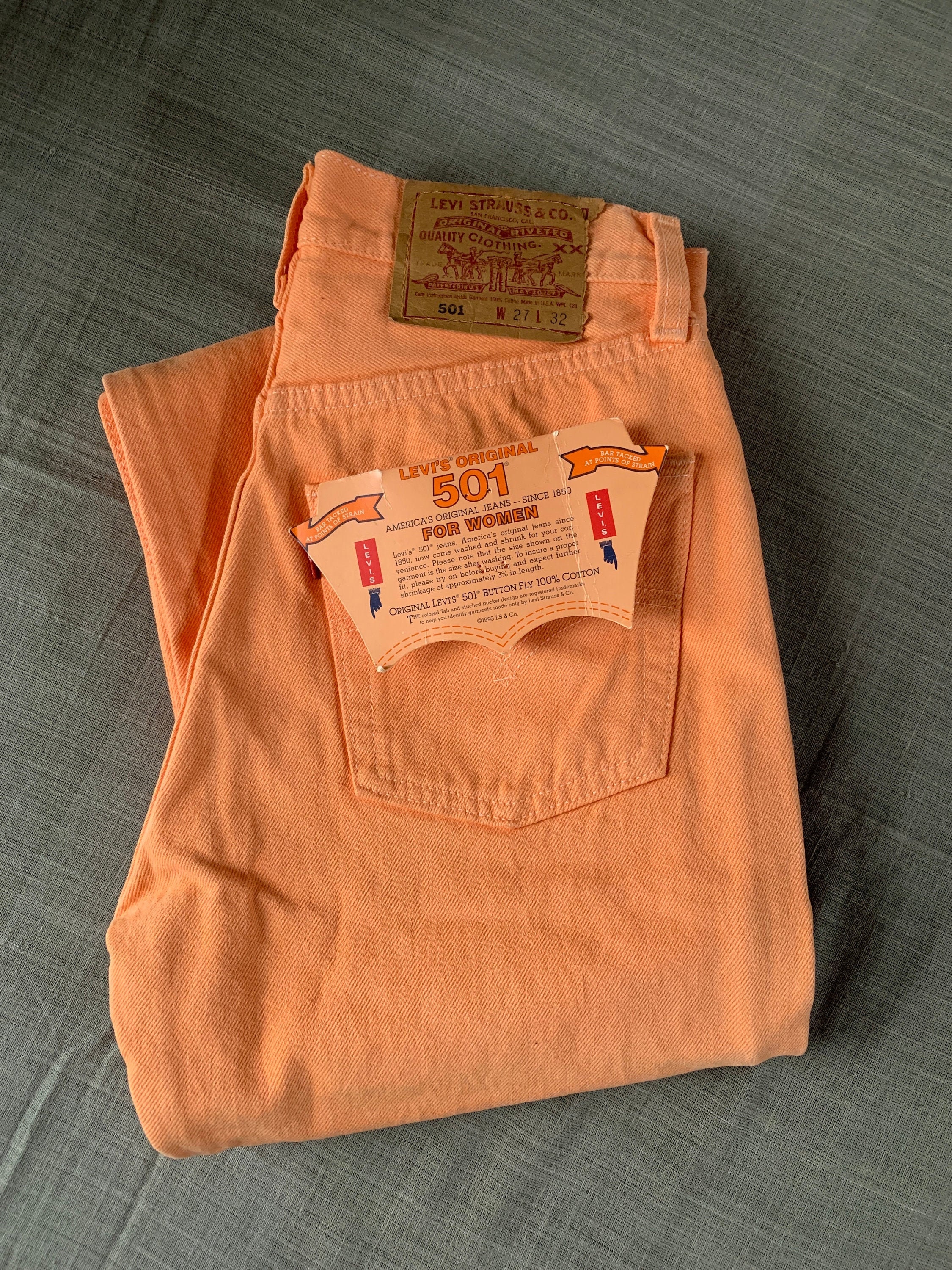 LEVIS 501 Garment Dyed Orange Denim USED From 90's - Etsy UK