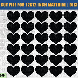 Heart Cut File Template for 12x12 paper or vinyl | aworldofhearts digital file | SVG and other formats for Cricut and Sillouette