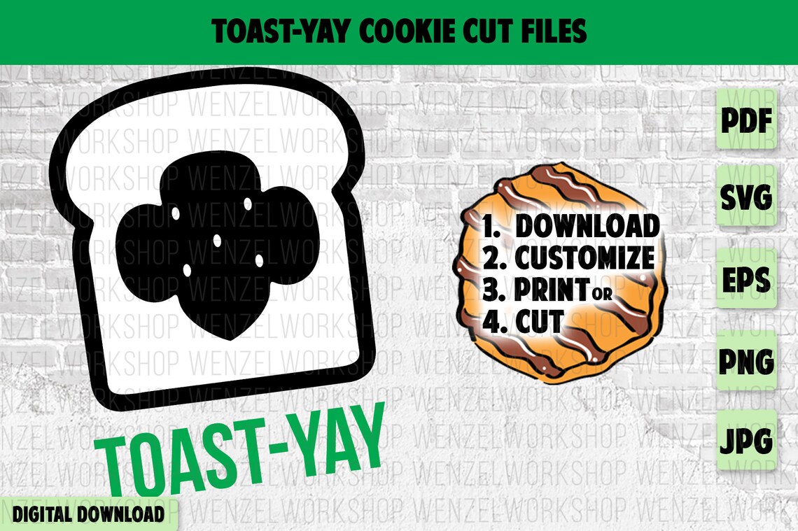 Girl Scout Toast Yay Cookie SVG / Cut File for Cricut or Silhouette