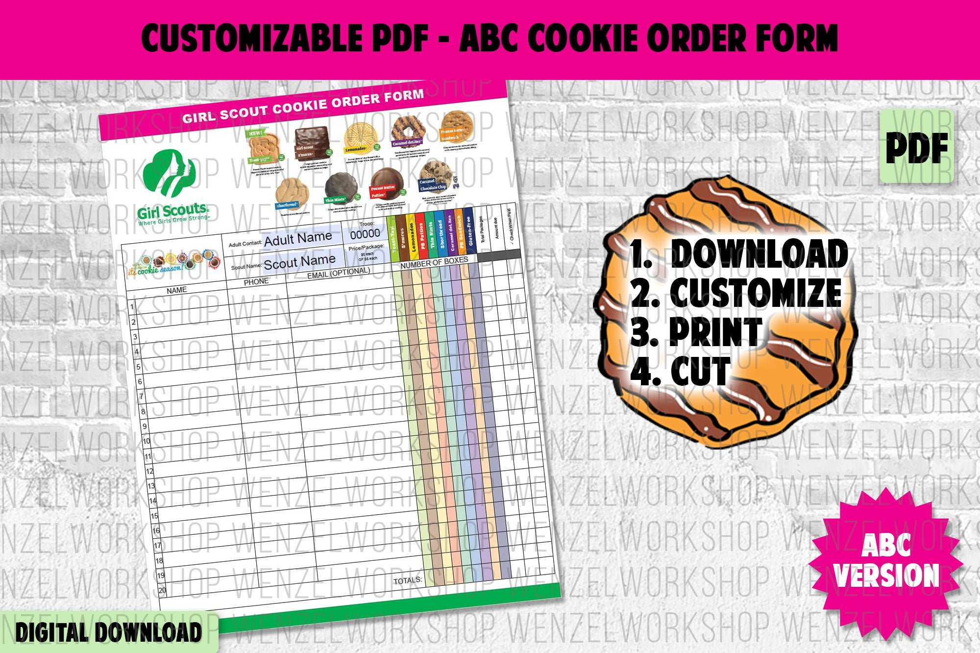 Girl Scout Cookie Sheet For Orders
