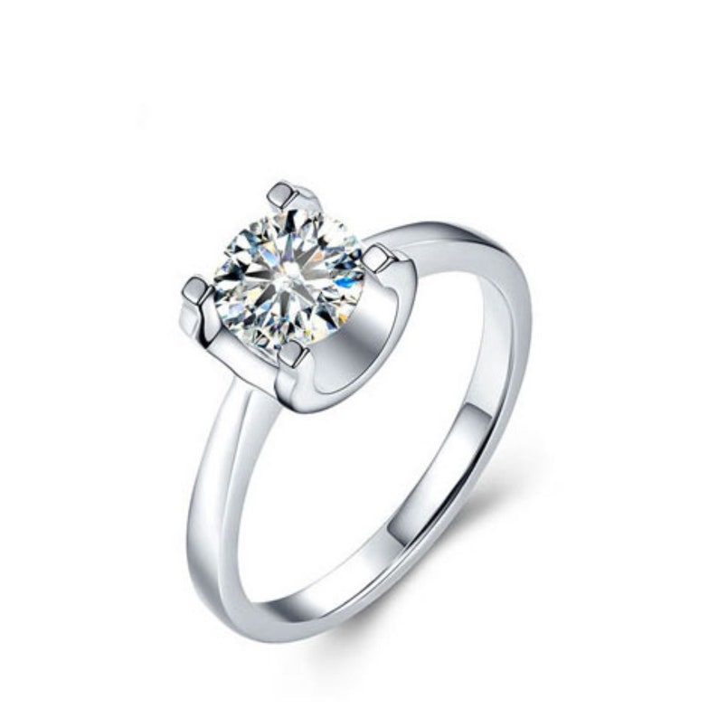 Loose 14k White Gold Moissanite Ring Engagement Ring Engagement Ring Moissanite engagement ring engagement ring Moissanite