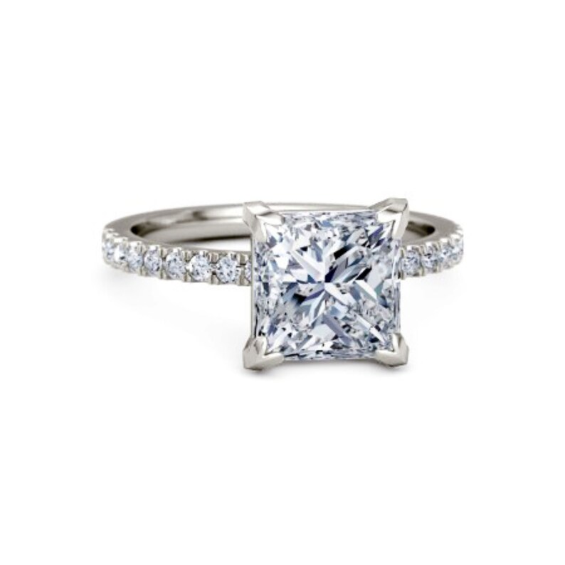 Loose 14k White Gold Moissanite Ring Engagement Ring Moissanite engagement ring Engagement Ring engagement ring Moissanite