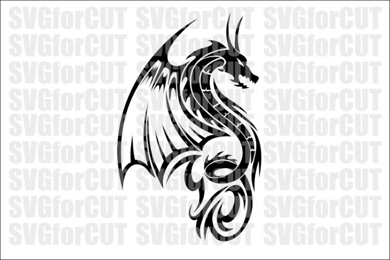 Dragon Celtic Silhouette Logo Vector Cricut Svg Cutting Cute Etsy