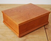 Plain Wood Wooden Jewellery Box 22 cm Long in Brown Color