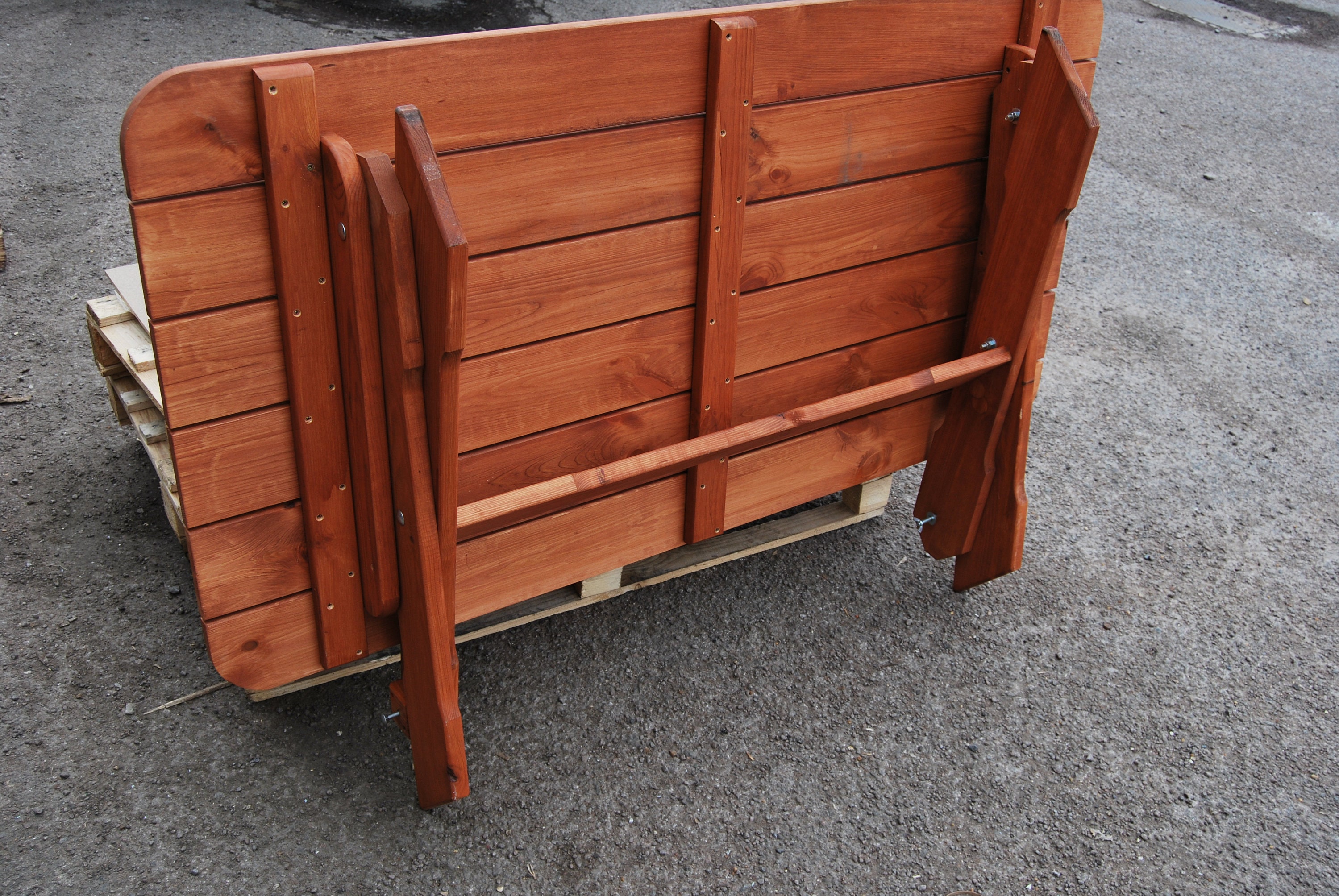 Folding Table And 6 Folding Chairs Solid Wood Wooden Garden