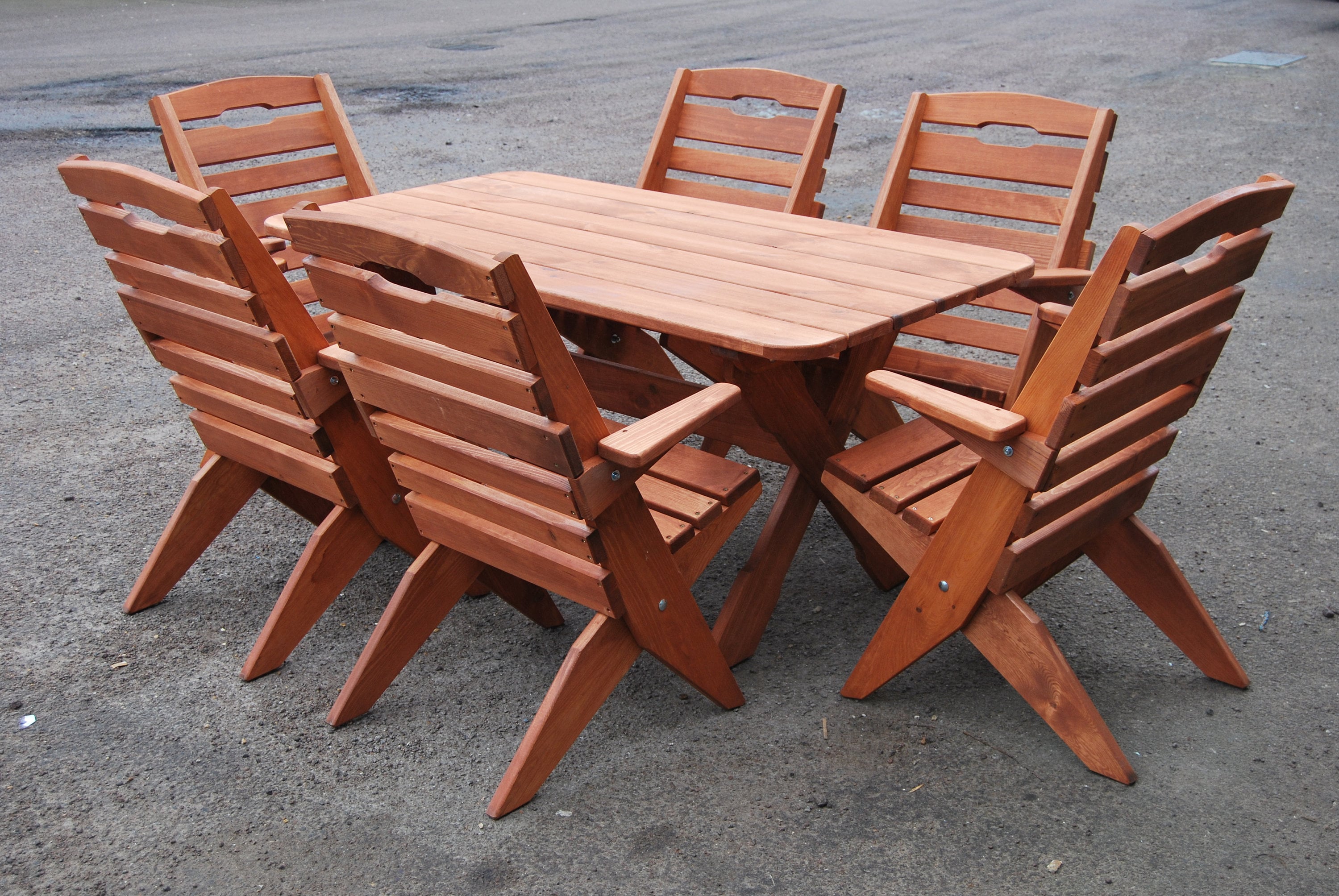 Wooden Garden Furniture Folding Table And 6 Chairs
