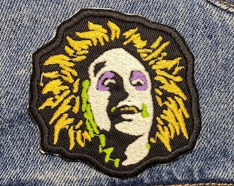 The Ghost With The Most Embroidered Patch. Horror Movie Inspired Patches. Iron On Backing.