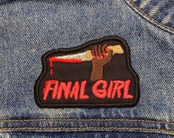 Final Girl Embroidered Patch (ver 2). Horror Movie Inspired Patches. Iron On Backing.