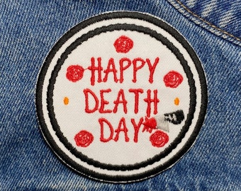 Cake Embroidered Patch. Horror Movie Inspired Patches. Iron On Backing.