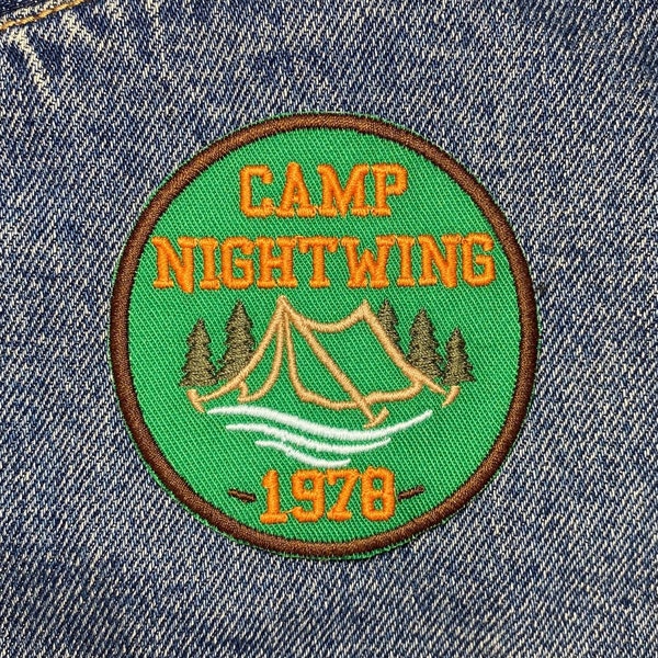 Camp Nightwing Embroidered Patch. Horror Movie Inspired Patches. Iron On Backing.