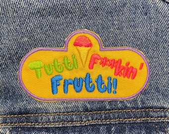 Tutti F**kin' Frutti Embroidered Patch. Horror Movie Inspired Patches. Iron On Backing.