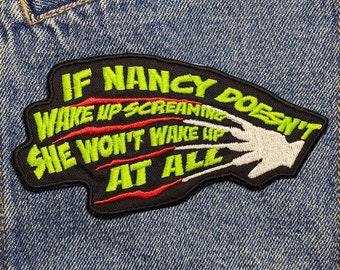 Poster Quote Embroidered Patch. Horror Movie Inspired Patches. Iron On Backing.