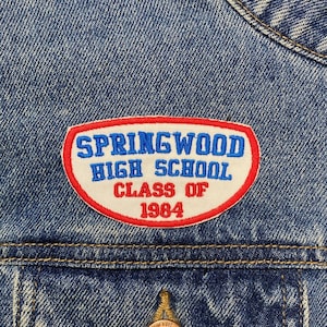 Springwood High School Embroidered Patch. Horror Movie Inspired Patches. Iron On Backing.