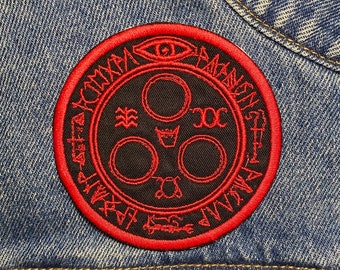 Save Game Symbol Embroidered Patch. Horror Movie Inspired Patches. Iron On Backing.