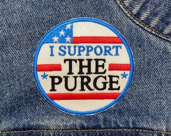 Support Embroidered Patch. Horror Movie Inspired Patches. Iron On Backing.